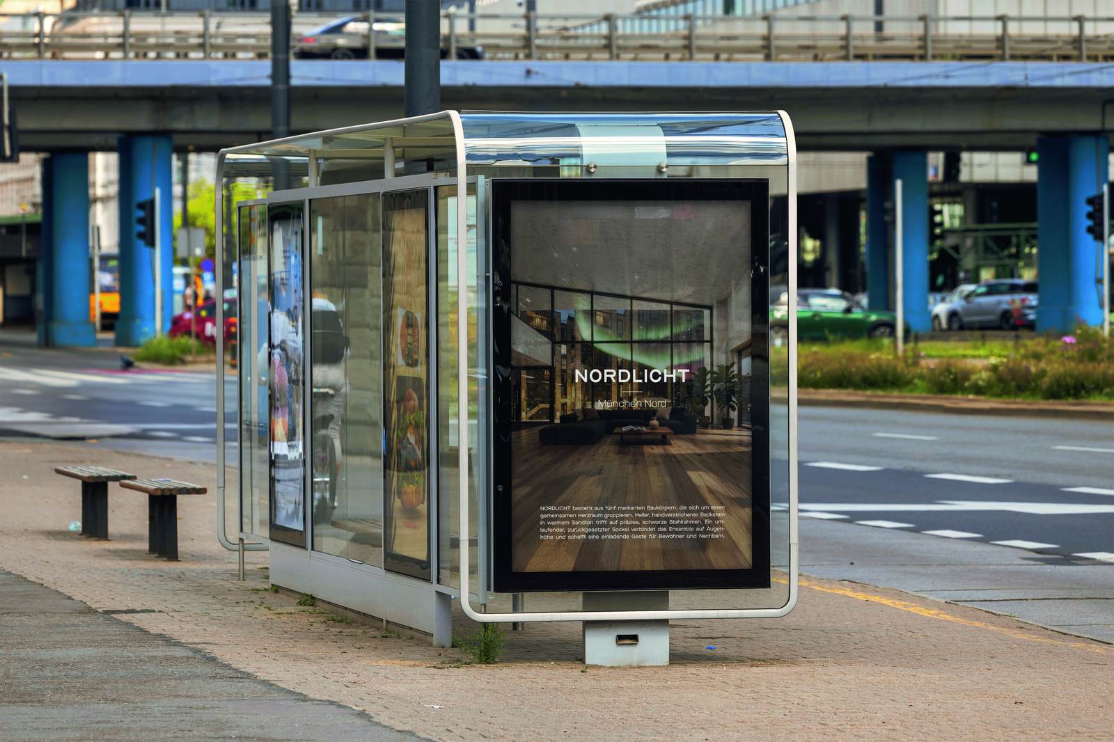 Nordlicht, Citylight-Plakat in München
